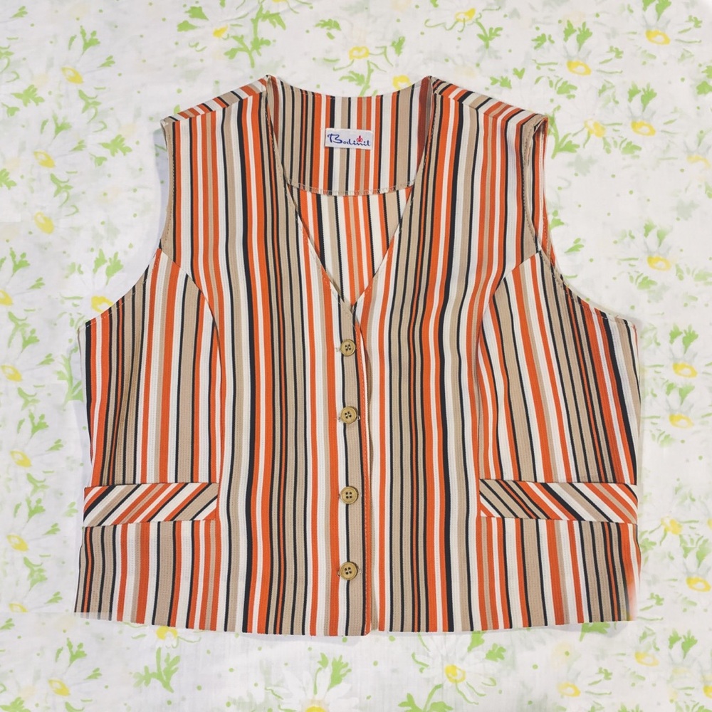 NWOT Vtg 70’s Bodinit Striped Vest